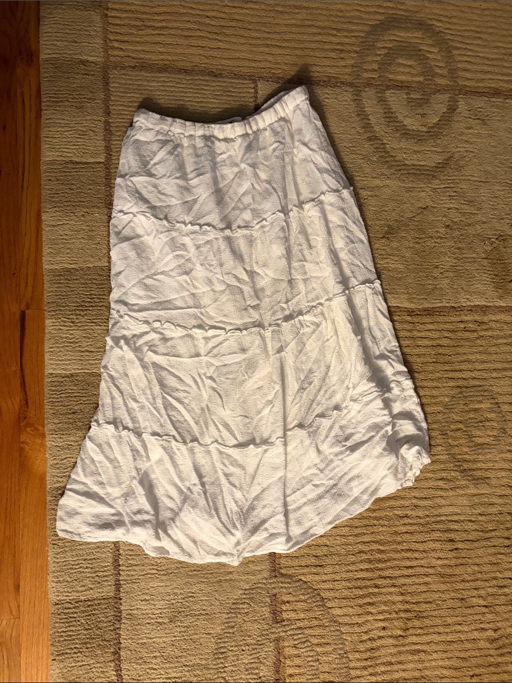 Hollister White Tiered Maxi Skirt
